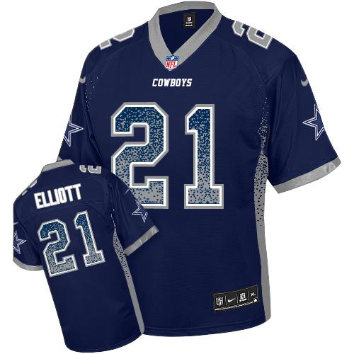  Cowboys 21 Ezekiel Elliott Navy Blue Team Color Men Stitched NFL Elite Drift Fashion Jersey