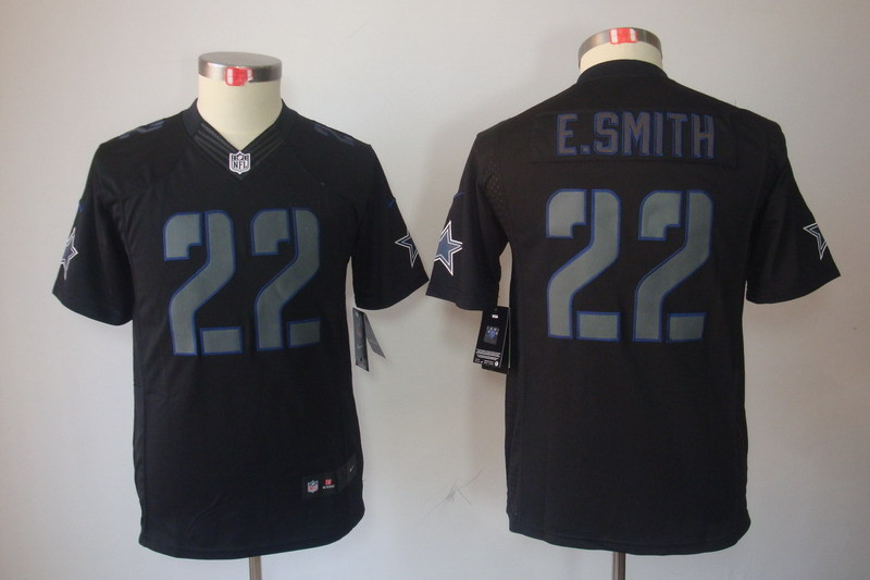  Cowboys 22 Emmitt Smith Black Youth Impact Limited Jersey