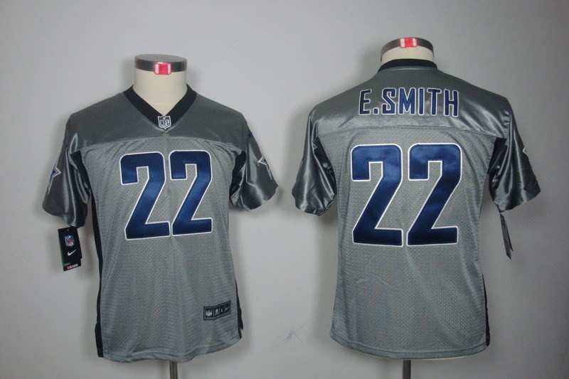  Cowboys 22 Emmitt Smith Gray Youth Lights Out Limited Jersey