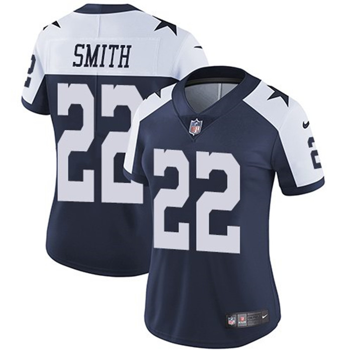  Cowboys 22 Emmitt Smith Navy Alternate Women Vapor Untouchable Limited Jersey