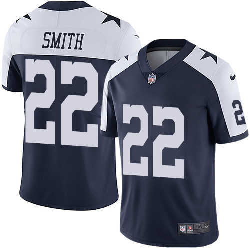  Cowboys 22 Emmitt Smith Navy Throwback Vapor Untouchable Player Limited Jersey