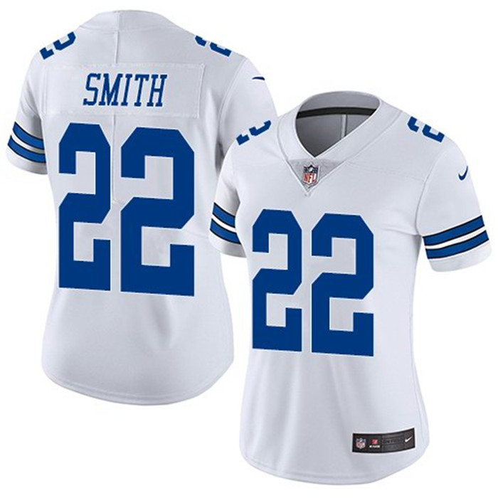  Cowboys 22 Emmitt Smith White Women Vapor Untouchable Limited Jersey