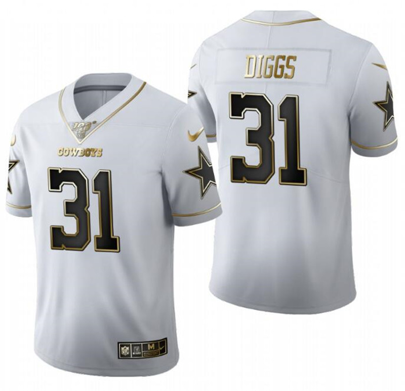 Nike Cowboys 31 Trevon Diggs White Gold 100th Season Vapor Untouchable Limited Jersey