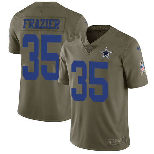  Cowboys 35 Kavon Frazier Olive Salute To Service Limited Jersey