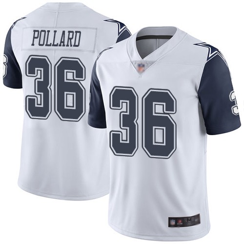 Nike Cowboys 36 Tony Pollard White 2019 NFL Draft First Round Pick Color Rush Limited Jersey