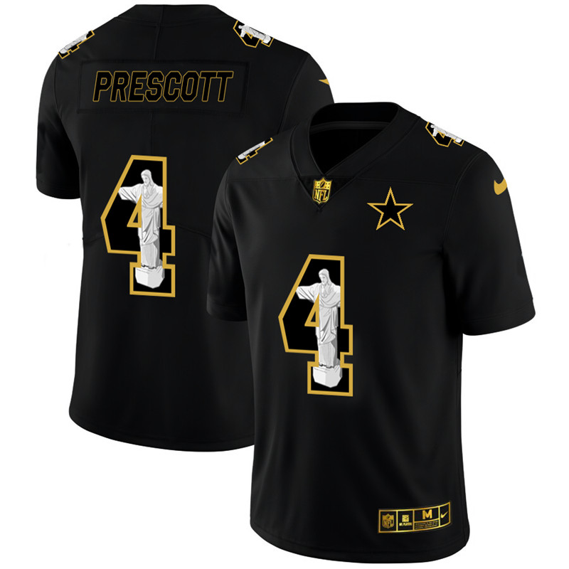 Nike Cowboys 4 Dak Prescott Black Jesus Faith Edition Limited Jersey