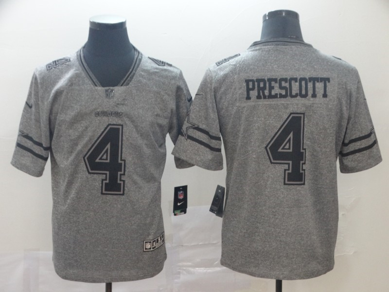 Nike Cowboys 4 Dak Prescott Gray Gridiron Gray Vapor Untouchable Limited Jersey