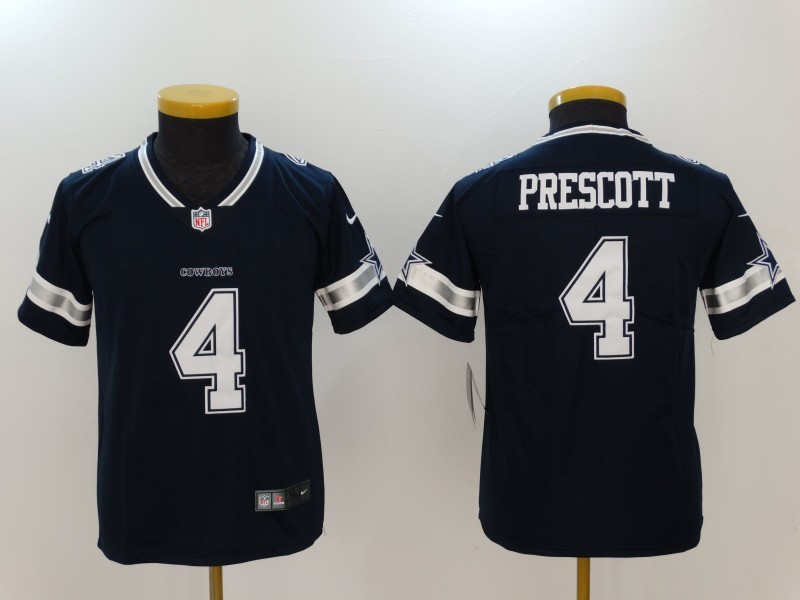  Cowboys 4 Dak Prescott Navy Vapor Untouchable Youth Limited Jersey