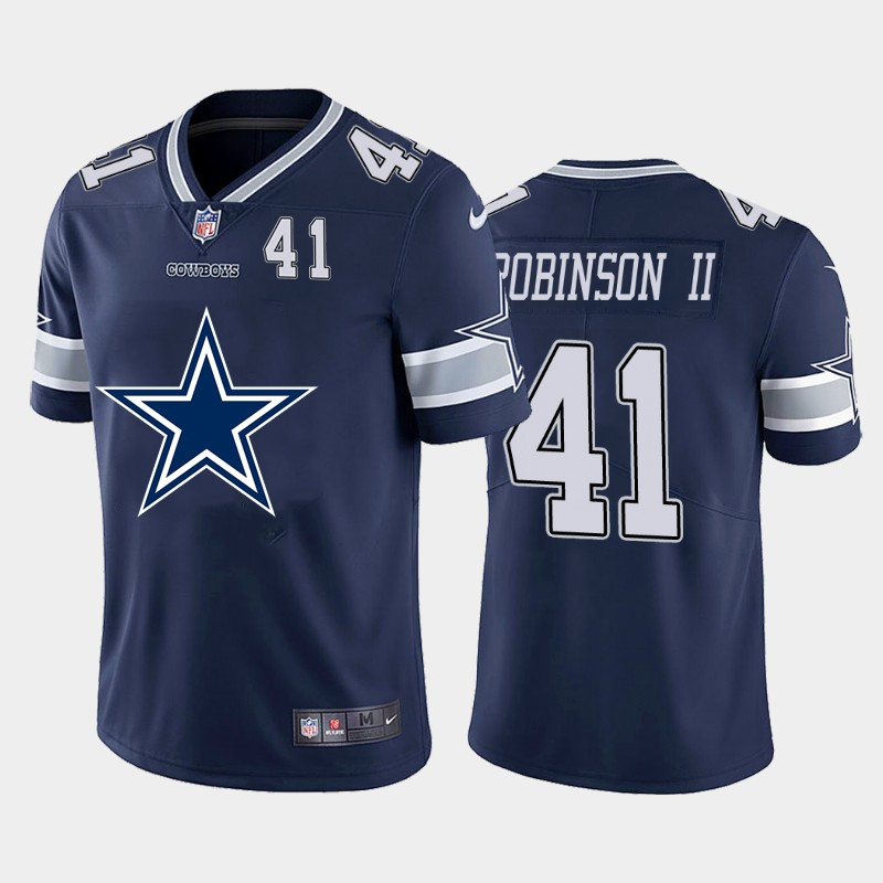 Nike Cowboys 41 Reggie Robinson II Navy Team Big Logo Number Vapor Untouchable Limited Jersey