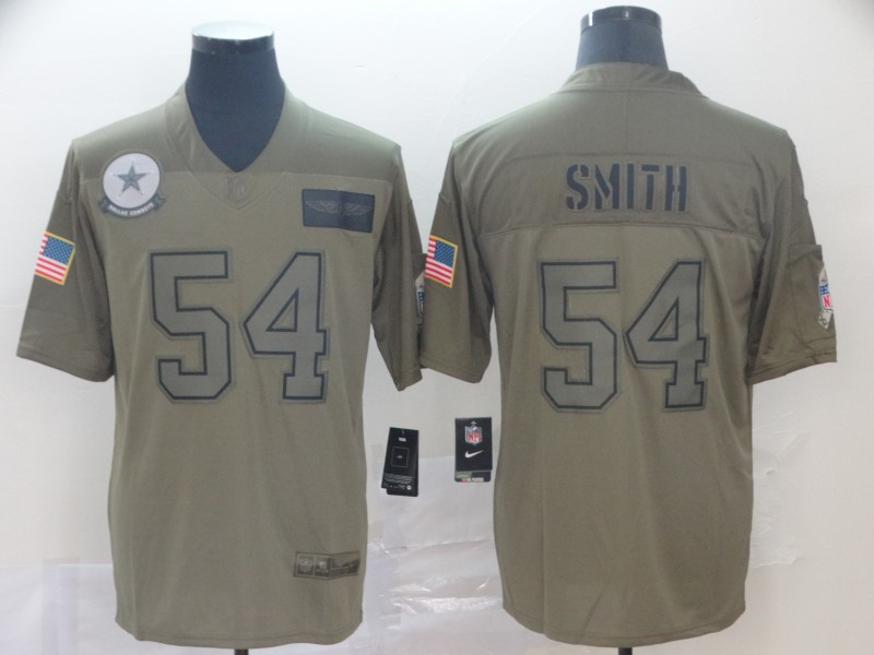 Nike Cowboys 54 Jaylon Smith 2019 Olive Salute To Service Limited Jersey