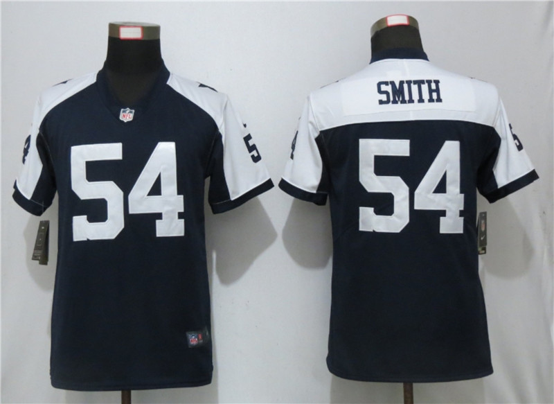 Nike Cowboys 54 Jaylon Smith Navy Throwback Women Vapor Untouchable Limited Jersey
