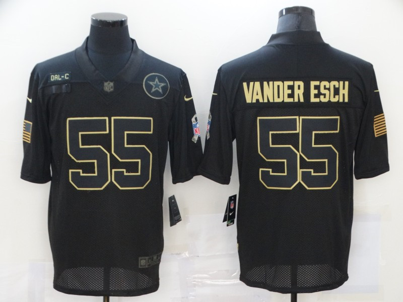 Nike Cowboys 55 Leighton Vander Esch Black 2020 Salute To Service Limited Jersey