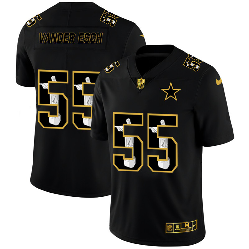 Nike Cowboys 55 Leighton Vander Esch Black Jesus Faith Edition Limited Jersey