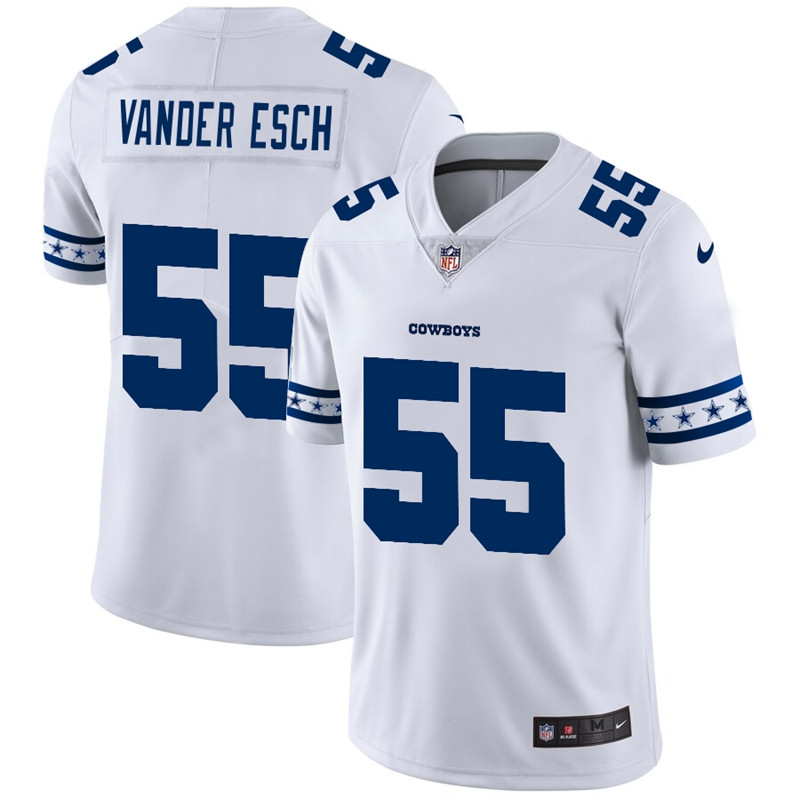 Nike Cowboys 55 Leighton Vander Esch White Team Logos Fashion Vapor Limited Jersey