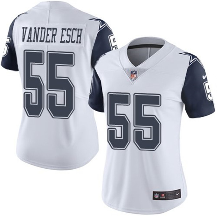  Cowboys 55 Leighton Vander Esch White Women Color Rush Limited Jersey