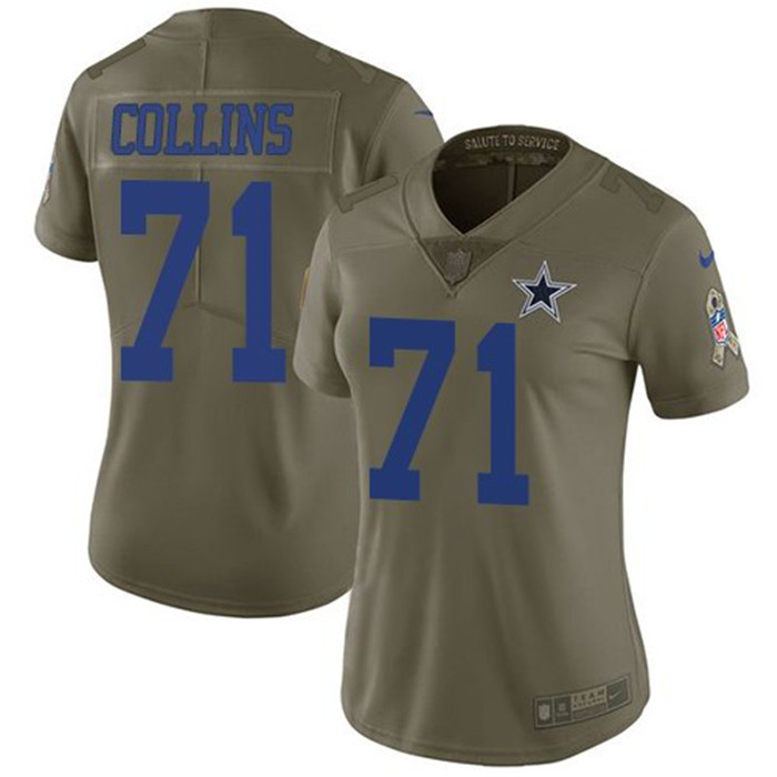  Cowboys 71 La'el Collins Olive Women Salute To Service Limited Jersey