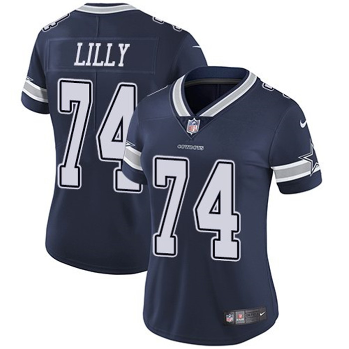  Cowboys 74 Bob Lilly Navy Women Vapor Untouchable Limited Jersey