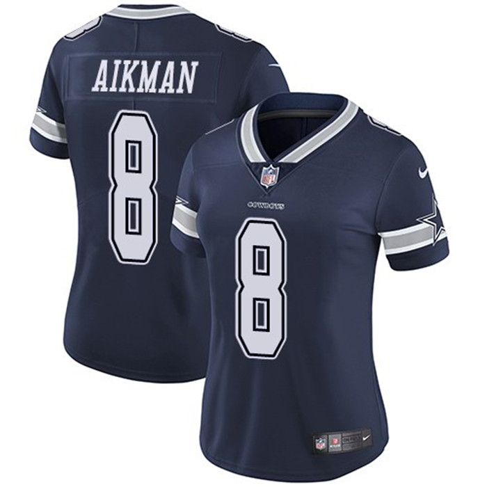  Cowboys 8 Troy Aikman Navy Women Vapor Untouchable Limited Jersey