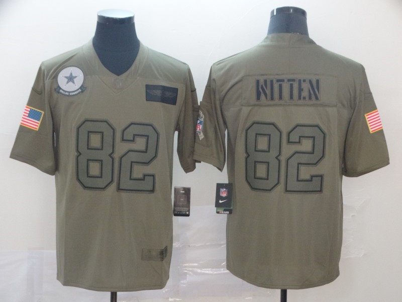 Nike Cowboys 82 Jason Witten 2019 Olive Salute To Service Limited Jersey