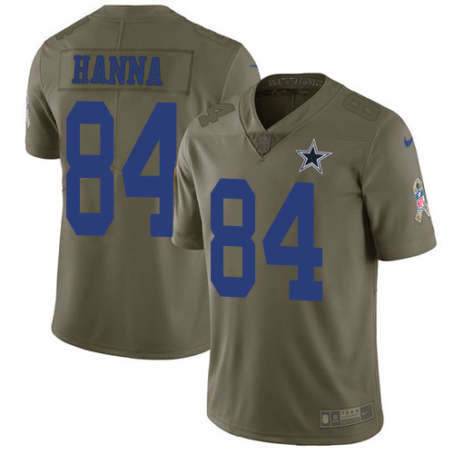  Cowboys 84 James Hanna Olive Salute To Service Limited Jersey