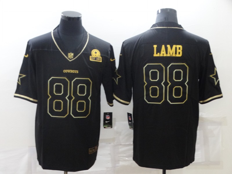 Nike Cowboys 88 CeeDee Lamb Black Gold Est 1960 Patch Vapor Limited Jersey