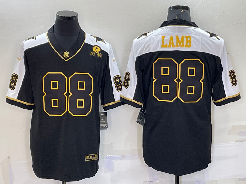 Nike Cowboys 88 CeeDee Lamb Black Gold Thanksgiving Limited Jersey