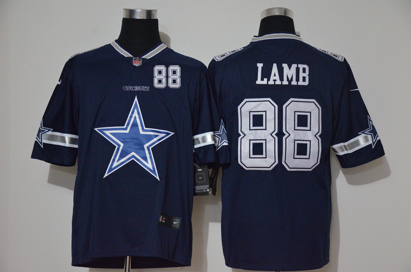 Nike Cowboys 88 Ceedee Lamb Navy Team Big Logo Number Vapor Untouchable Limited Jersey