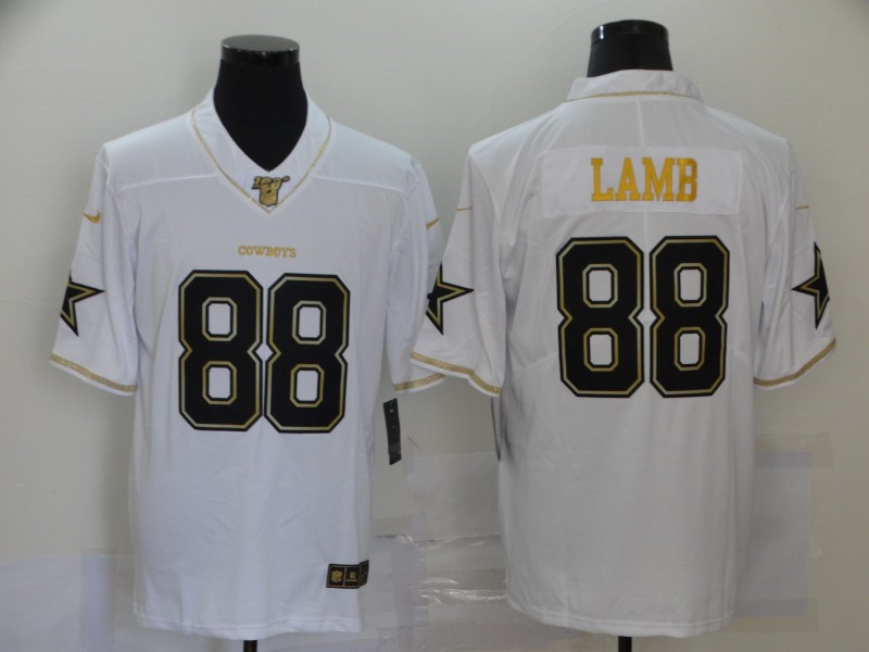 Nike Cowboys 88 Ceedee Lamb White Gold 100th Season Vapor Untouchable Limited Jersey