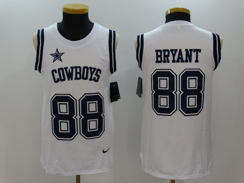  Cowboys 88 Dez Bryant White Color Rush Name & Number Tank Top