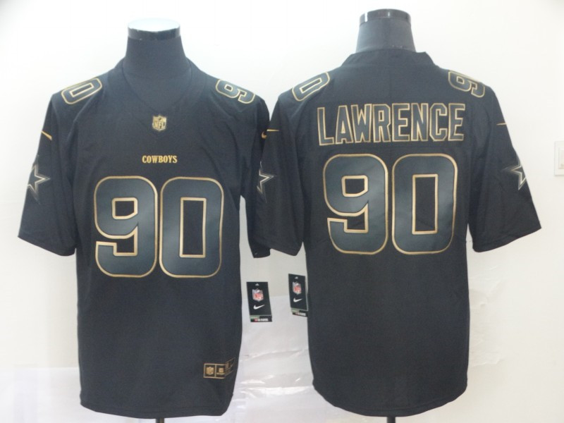 Nike Cowboys 90 DeMarcus Lawrence Black Gold Vapor Untouchable Limited Jersey