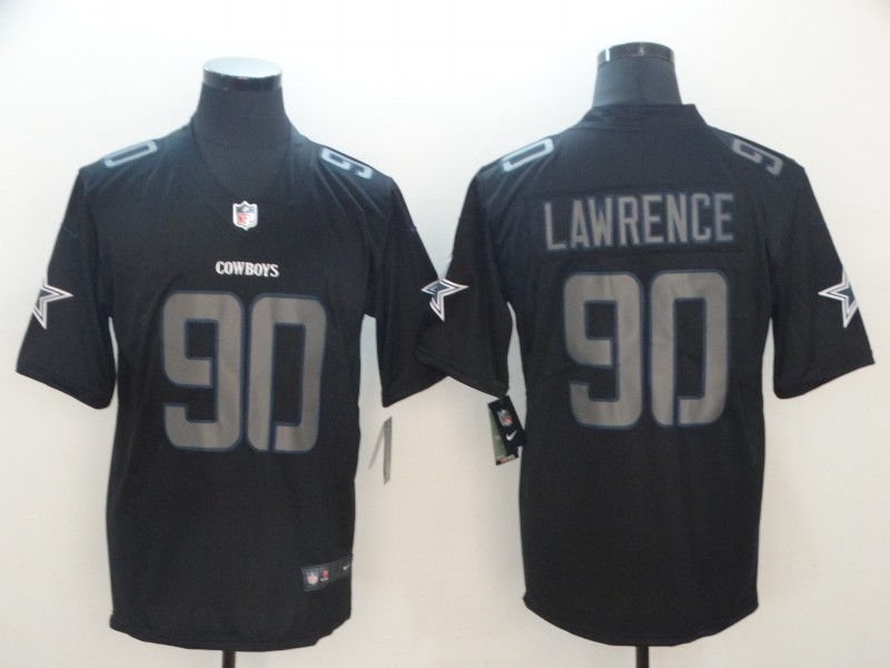  Cowboys 90 DeMarcus Lawrence Black Impact Rush Limited Jersey
