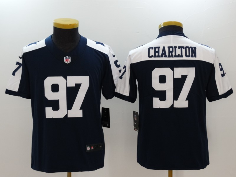  Cowboys 97 Taco Charlton Navy Throwback Youth Vapor Untouchable Player Limited Jersey