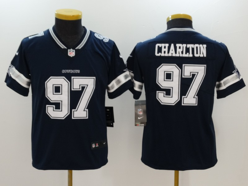  Cowboys 97 Taco Charlton Navy Youth Vapor Untouchable Player Limited Jersey