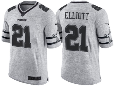  Dallas Cowboys 21 Ezekiel Elliott 2016 Gridiron Gray II Men NFL Limited Jersey