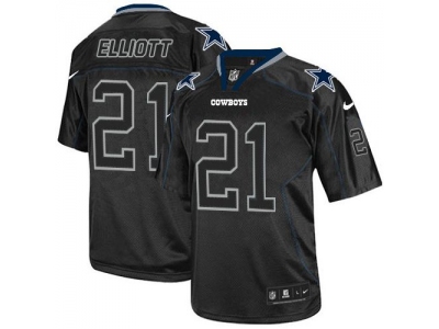  Dallas Cowboys 21 Ezekiel Elliott Lights Out Black Men Stitched NFL Elite Jersey