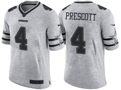  Dallas Cowboys 4 Dak Prescott 2016 Gridiron Gray II Men NFL Limited Jersey