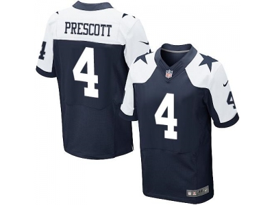  Dallas Cowboys 4 Dak Prescott Navy Blue Thanksgiving Throwback Men Stitched NFL Elite Jersey