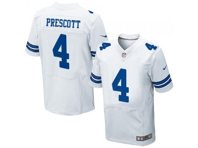  Dallas Cowboys 4 Dak Prescott White Men Stitched NFL Elite Jersey