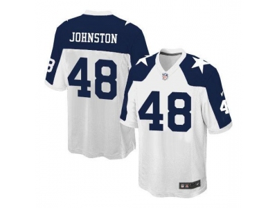  Dallas Cowboys 48 Daryl Johnston White Game Alternate Throwback Jersey