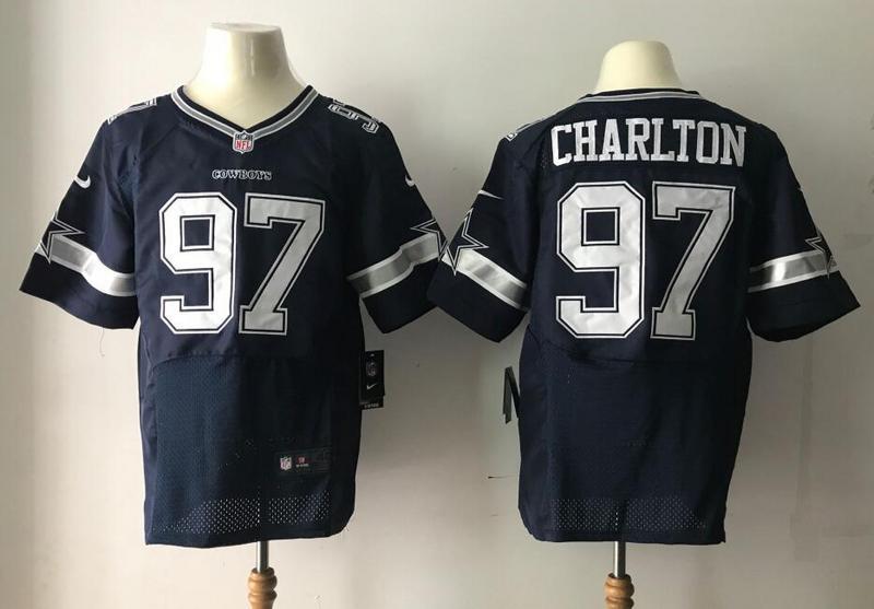  Dallas Cowboys 97 Taco Charlton Elite Navy Blue Team Color NFL Jersey