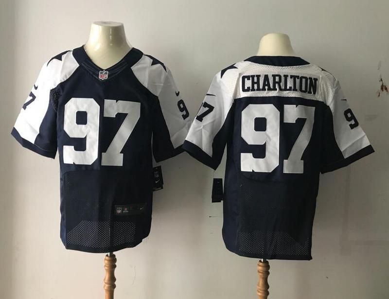  Dallas Cowboys 97 Taco Charlton Elite Navy Blue Throwback Alternate NFL Jersey