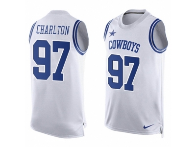  Dallas Cowboys 97 Taco Charlton Limited White Player Name Number Tank Top NFL Jersey
