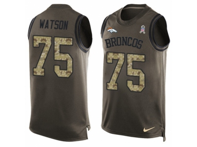  Denver Broncos 75 Menelik Watson Limited Green Salute to Service Tank Top NFL Jersey