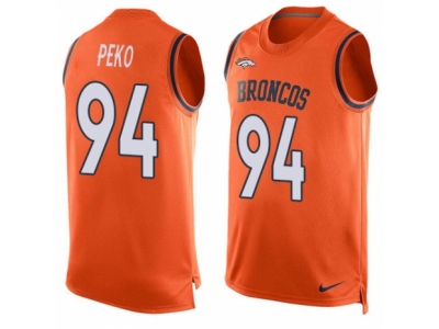  Denver Broncos 94 Domata Peko Limited Orange Player Name Number Tank Top NFL Jersey