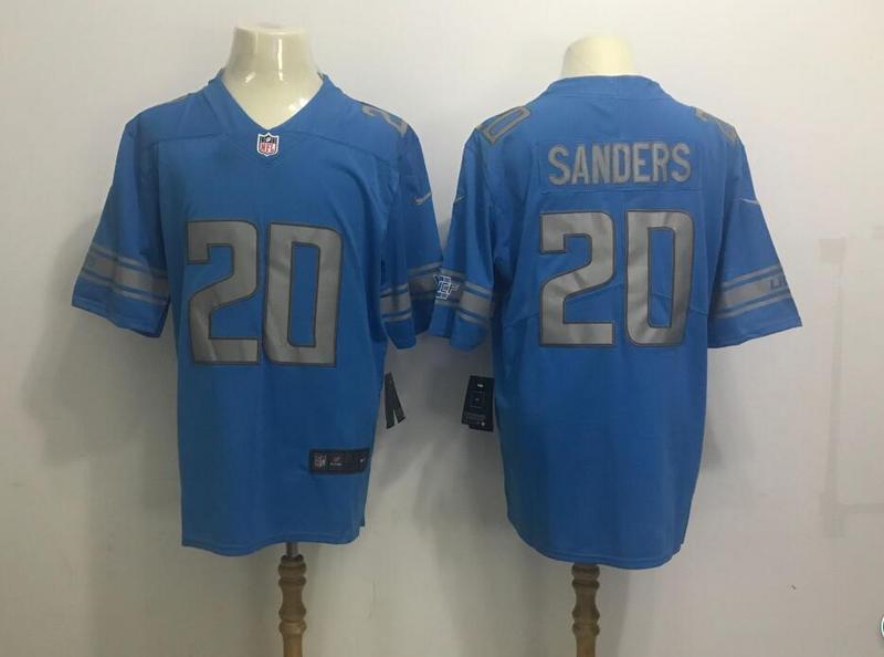  Detroit Lions 20 Barry Sanders Blue Throwback Men Stitched NFL Limited Jersey
