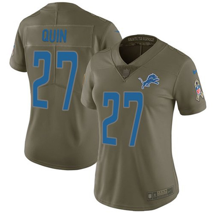  Detroit Lions 27 Glover Quin Olive Women Salute To Service Limited Jersey