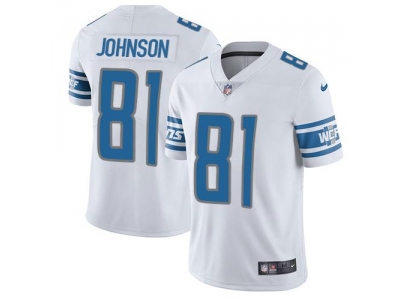  Detroit Lions 81 Calvin Johnson White Men Stitched NFL Limited Jersey