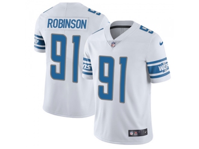  Detroit Lions 91 A Shawn Robinson White Men Stitched NFL Limited Jersey
