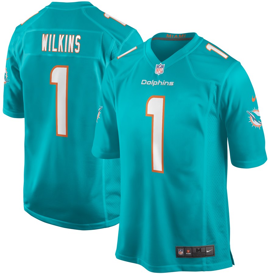 Nike Dolphins 1 Christian Wilkins Aqua Youth 2019 NFL Draft First Round Pick Vapor Untouchable Limited Jersey