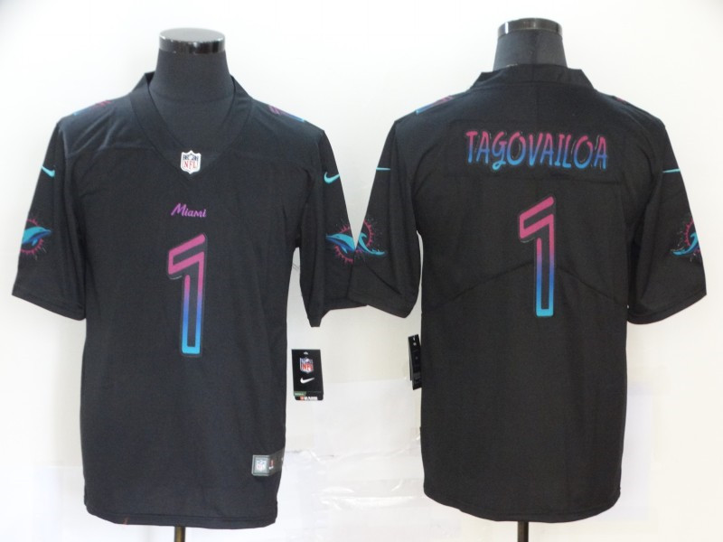 Nike Dolphins 1 Tua Tagovailoa Black City Edition Vapor Untouchable Limited Jersey